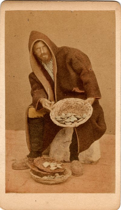Küçük metier: bir balık satıcısının portresi, Venedik. 19. yüzyıl Karton üzerine baskı Dim. 10,5x6 cm by Unbekannt