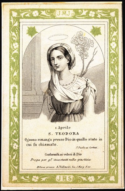 Aziz Theodora, 20. yüzyılın başlarında (gravür) by Unbekannter Künstler