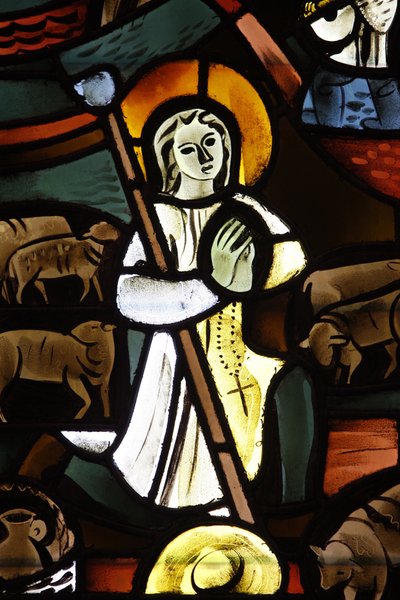 Jean-Marie Vianney'i Notre-Dame-de-la-Trinite kilisesinde tasvir eden vitray, Blois, Fransa by Unbekannt