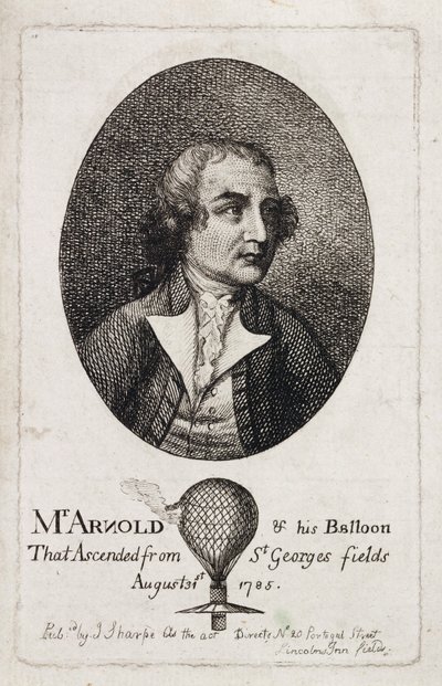 Stuart Amos Arnold, İngiliz havacı, c 1785 by Unbekannt