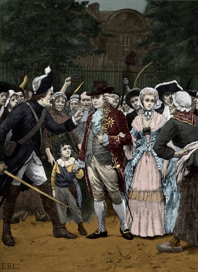 Fransız Kraliyet Ailesi Meclis'e giderken 1792 by Unbekannter Künstler