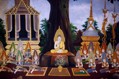Buda'nın Hayatı, Duvar freski, Wat Botum tapınağı, Phnom Penh, 2022 (fotoğraf) by Unbekannter Künstler