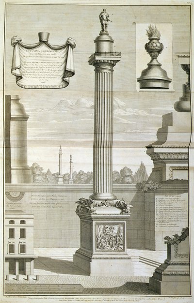 Christopher Wren tarafından tasarlanan Anıt by Unbekannt