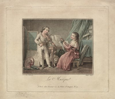 Müzik, c.1780 (gravür) by Unbekannter Künstler