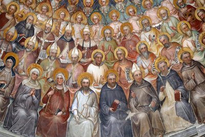Padua Vaftizhanesi. Giusto de Menabuoi tarafından 14. yüzyıla ait tavan freskleri. Cennet. Mesih