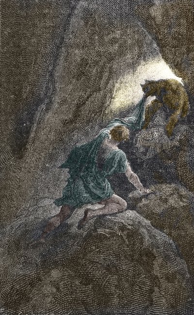 Aristomenes'in hapsedildiği mağaradan kaçışı by Unbekannter Künstler