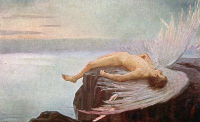 Icarus'un Düşüşü. Çizim EN Klakatschewa, Macaristan by Unbekannter Künstler