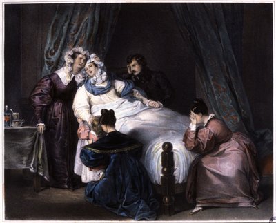 Onarılamaz kayıp, hatta doğumda ölüm, c.1840 (litografi) by Unbekannter Künstler