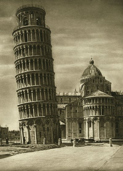 1925 yılında Pisa kubbesinin (duomo) eğik kulesi ve apsisi by Unbekannt