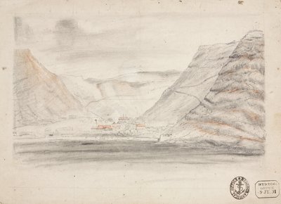 Deniz kenarında bir vadide kasaba, Güney Atlantik by Unbekannter Künstler