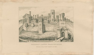 Tutbury Kalesi: çelik gravür, 1620 by Unbekannt