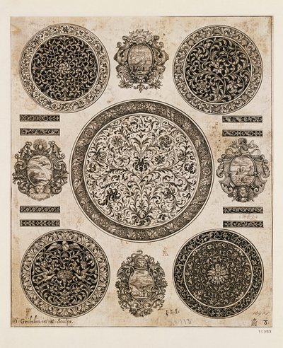 İngiltere, Londra, Saat kasası üzerinde süs çizimi için çalışma by Benjamin Baud