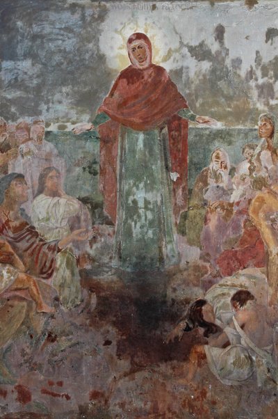 Ukrayna, Kiev, Kyiv-Percherska Lavra (Ortodoks Mağaraları Manastırı-orig 1051), girişte fresk by Unbekannt