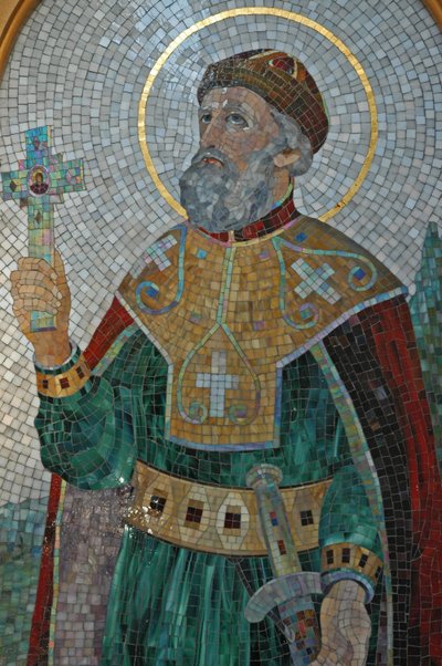Ukrayna, Kiev, St Illya'a Ortodoks Katedrali ve Manastırı (Bizans), St Vladimir mozaiği by Unbekannter Künstler