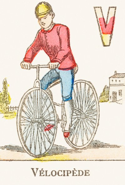 V : Velocipede - Oyunlar Alfabesi, c.1890 (gravür) by Unbekannt