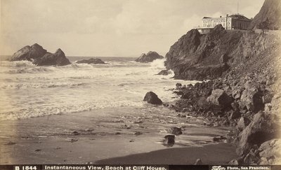 Cliff House ve aşağıdaki plajın görünümü, San Francisco by Unbekannter Künstler