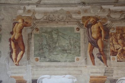 Sisto Badalocchio Rosa tarafından yapılan fresk görünümü, Bentivoglio Sarayı, Gualtieri, Emilia Romagna, İtalya (fotoğraf) by Unbekannter Künstler