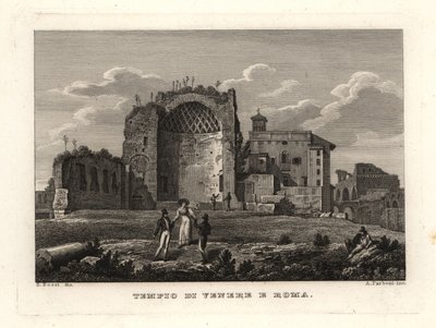 Venüs ve Roma Tapınağı kalıntılarının görünümü, Templum Veneris et Romae, Tempio di Venere e Roma, Roma by Unbekannt