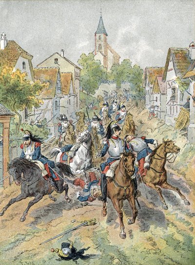 1870 Savaşı: Froeschwiller-Woerth Muharebesi sırasında cuirassierlerin hücumu (1870) by Unbekannter Künstler