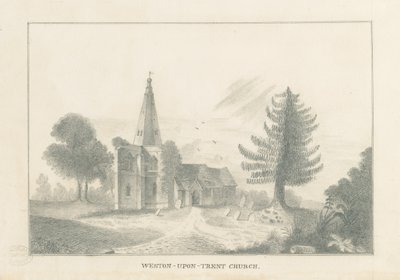 Weston-on-Trent Kilisesi: karakalem, nd [19. yüzyıl] by Unbekannt