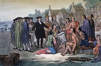 William Penn Delaware Ulusu Yerlileri ile birlikte, Pensilvanya by Unbekannter Künstler