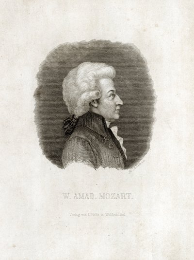 Wolfgang Amadeus Mozart gravürü. by Unbekannt