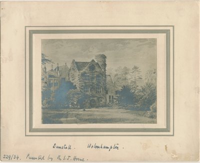 Wolverhampton - Dunstall Hall: bir sulu boya resminin fotoğrafı, nd [c 1860] by Unbekannt