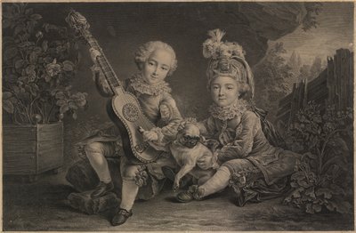 Oynayan küçük çocuklar, Paris, 1775 dolayları (gravür) by Unbekannter Künstler