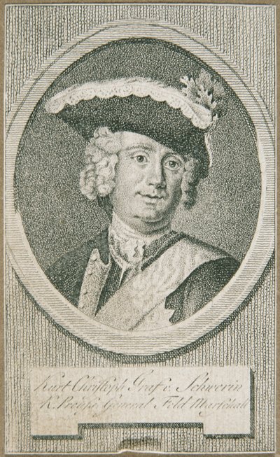 Prusya Mareşal Kurt Christoph Graf von Schwerin by Unbekannter Stecher