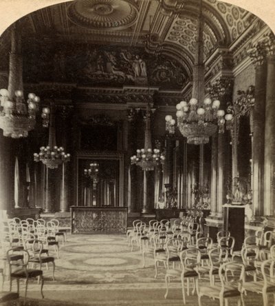Balo Salonu, Buckingham Sarayı, Londra. by Underwood and Underwood