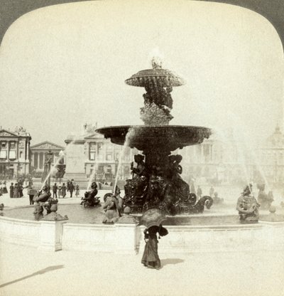 Çeşme, Place de la Concorde, Paris, Fransa. by Underwood and Underwood