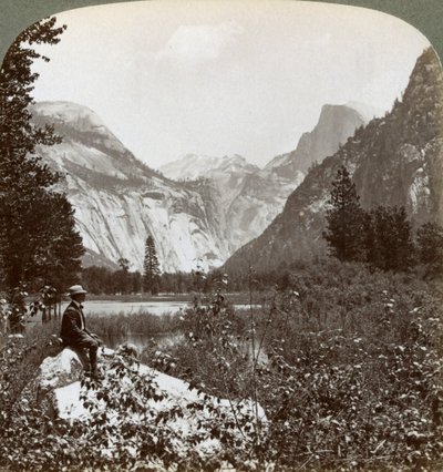 Kuzey Kubbe, Yarım Kubbe ve Bulutların Dinlenmesi, Yosemite Vadisi, Kaliforniya, ABD, 1902 by Underwood and Underwood