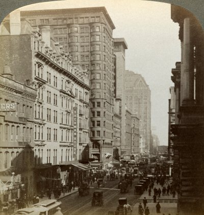 Gökdelenler, Randolph Street, Chicago, Illinois, ABD, 19. yüzyılın sonları. by Underwood and Underwood