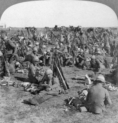Büyük Transvaal kampanyasında Coldstream Şirketi, Güney Afrika, Boer Savaşı, 1900 by Underwood and Underwood