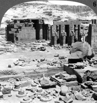 Ramses, II. Ramses tapınağı, Thebes, Mısır, 1905. by Underwood and Underwood