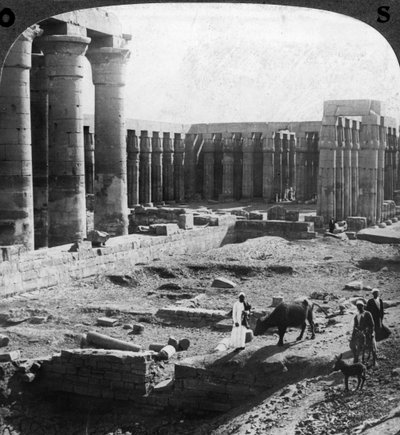 Luksor Tapınağı, Thebes, Mısır, c1900. by Underwood and Underwood