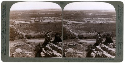 Ürdün Nehri ovası, eski Jericho kalıntılarından görüldüğü gibi, Filistin, 1903. by Underwood and Underwood