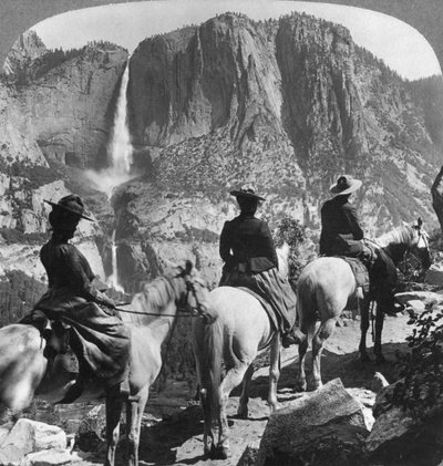 Yosemite Şelalesi, Glacier Point izinden, Yosemite Vadisi, Kaliforniya, ABD, 1901 by Underwood and Underwood
