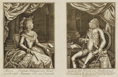 Maria Antonie ve Louis XVI by Unidentified
