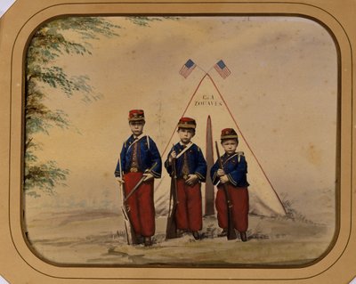 Zouave Kostümlü Üç Çocuk by Unidentified