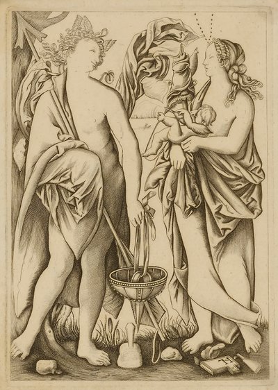 Bebekli İki Figür by Unidentified