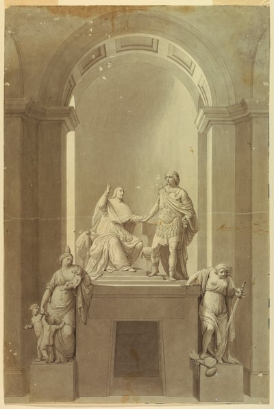 Henry Cardinal York (1725-1807) ve Charles Edward Stuart, “Genç Pretender” (1720-1788) için bir Kabir anıtı by Unknown