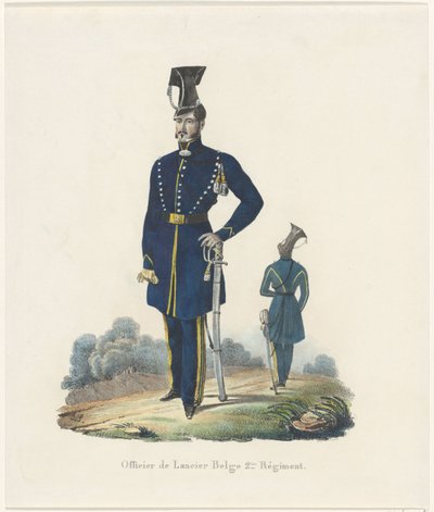Belçika kordonu, 1830 Belçika Lancer 2. Alayı Subayı (nesnedeki başlık) by Unknown