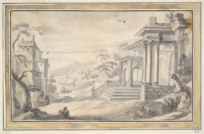 Hayali Villa ile İtalyan Manzarası by Unknown