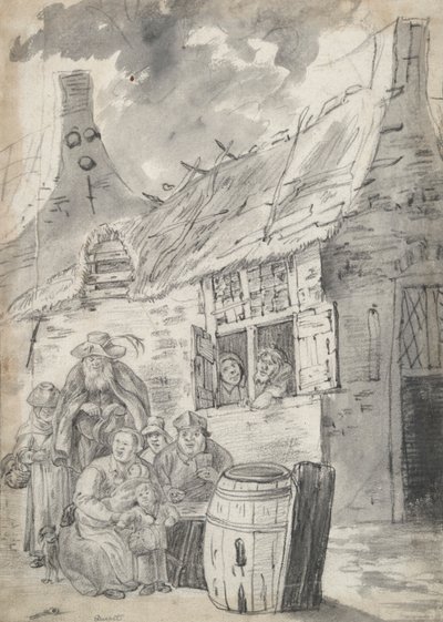 Bir Kulübeden Önce Köylüler by Unknown