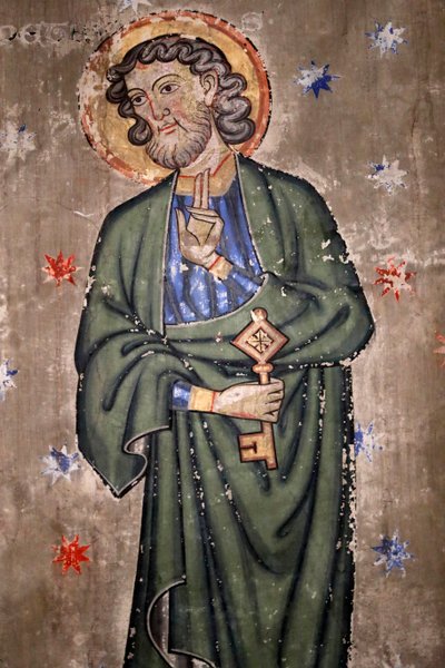 Saint-Pierre-le-Jeune Protestan Kilisesi, Saint Peter, Fresco, Strasbourg, Fransa. by Unknown