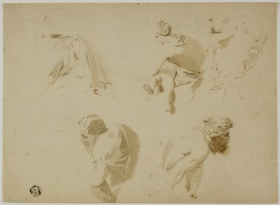 Anne ve Çocuk, Eğilmiş Adam Eskizleri by Unknown