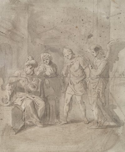 Tobit ve Anne Babasını Bırakan Melek by Unknown