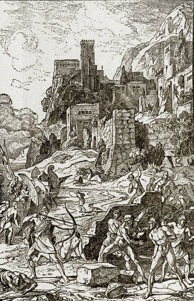Keltlere saldıran Vikingler, J.W. Buel by Unknown