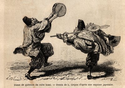 Ayinlerin ve beklenmedik koreografik figürlerin okunduğu Kami kültünün bir dansı. 1863-1864